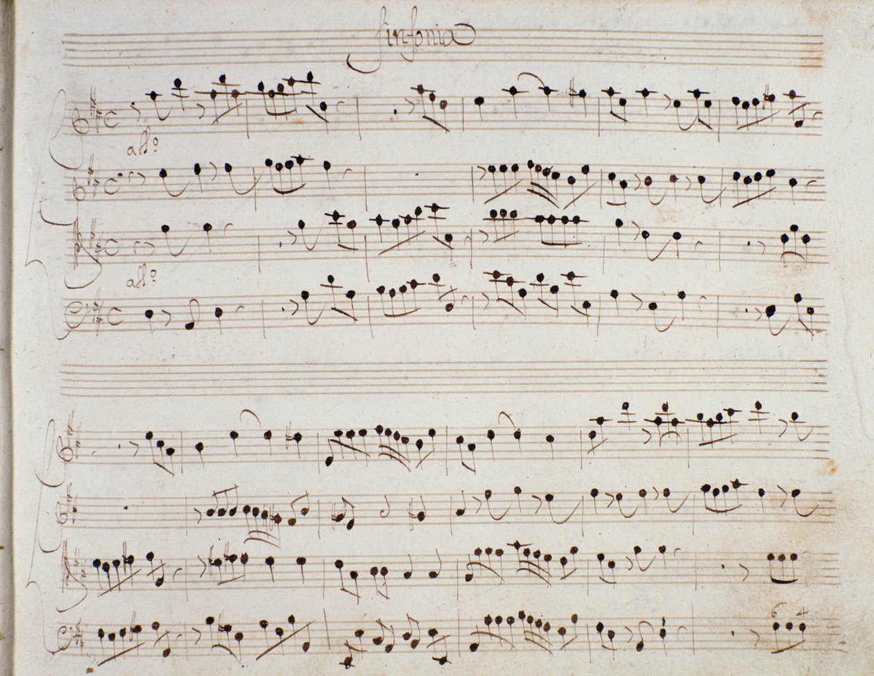 Notenblatt für die Oper Mithridate von Giuseppe Aldrovandini (1706) von Unknown artist