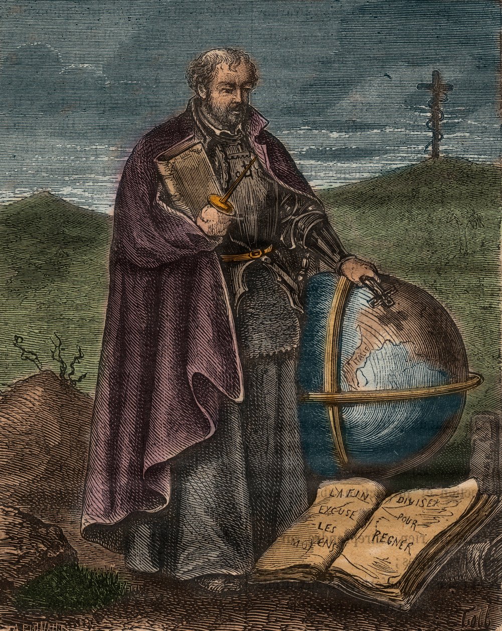 St. Ignatius von Loyola (1491-1556) (farbige Gravur) - Porträt von Ignatius von Loyola (Sant Ignazio oder Saint Ignatius). von Unknown artist
