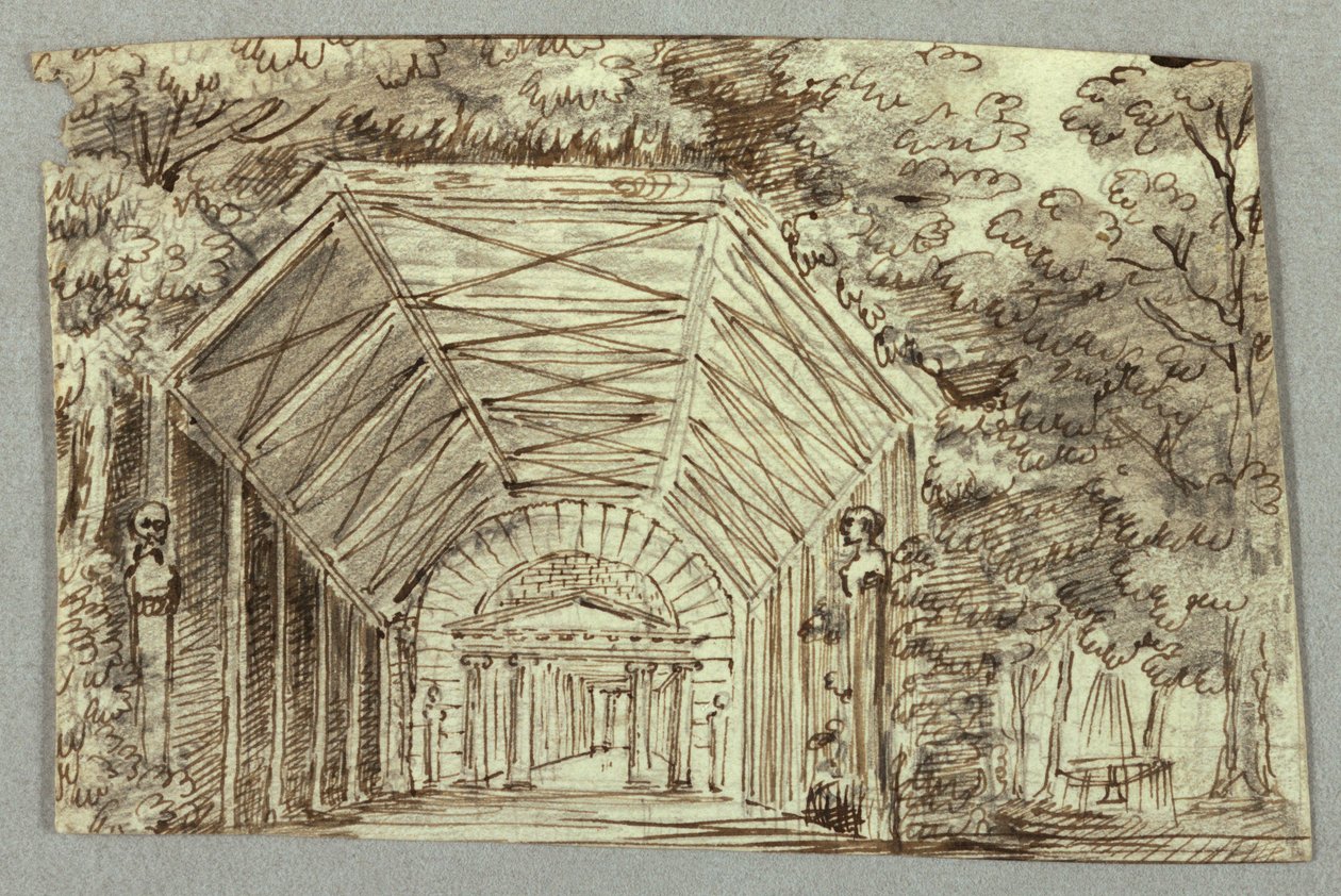 Bühnenbild, Gartenpavillon von Unknown artist