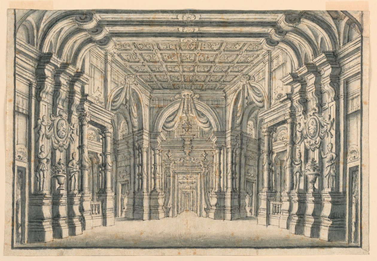 Bühnenbild: Inneres der Palasthallen von Unknown artist