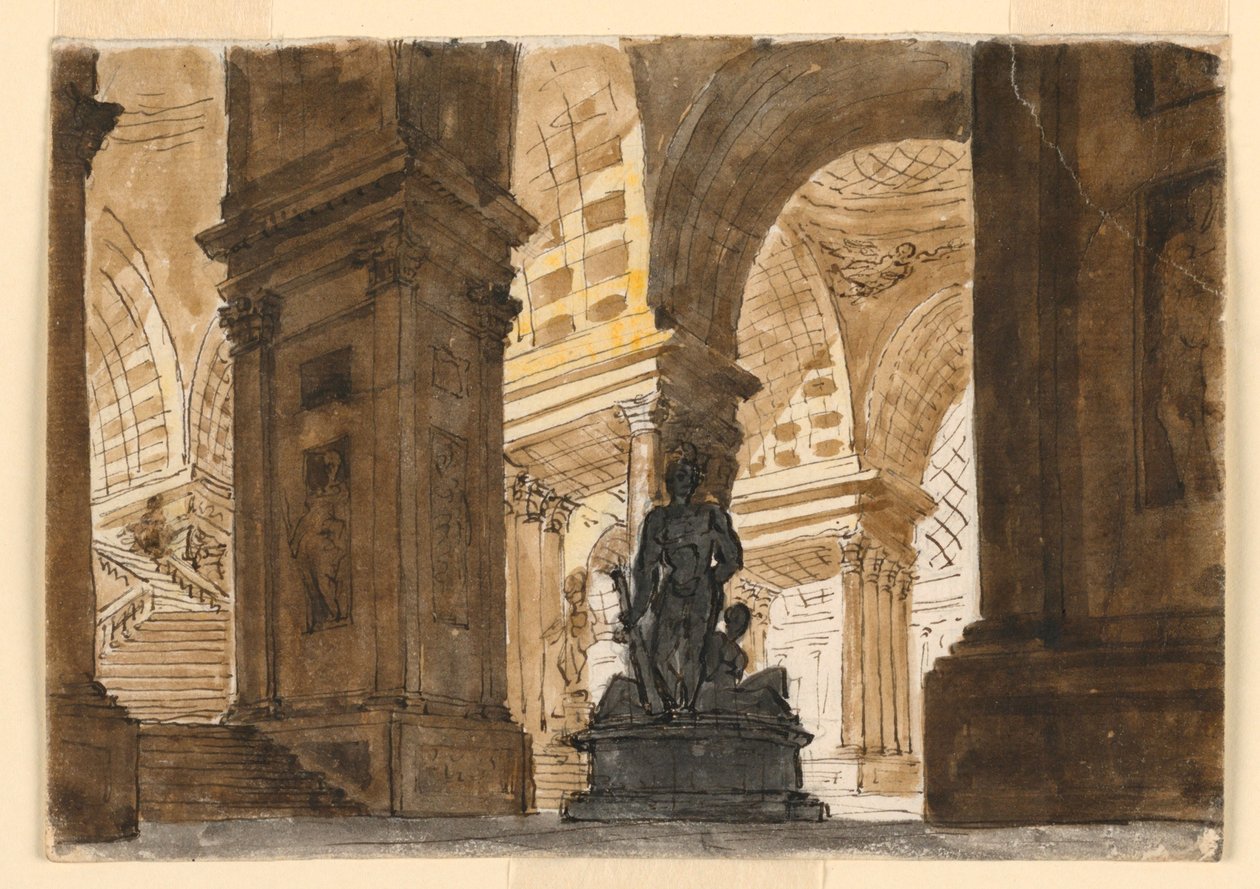 Bühnenbild, Inneres der Palasttreppe von Unknown artist