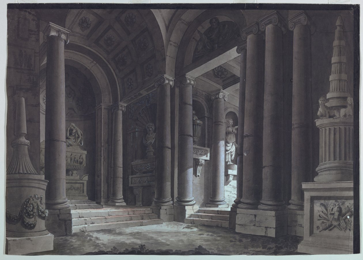 Bühnenbild, Grabhalle von Unknown artist