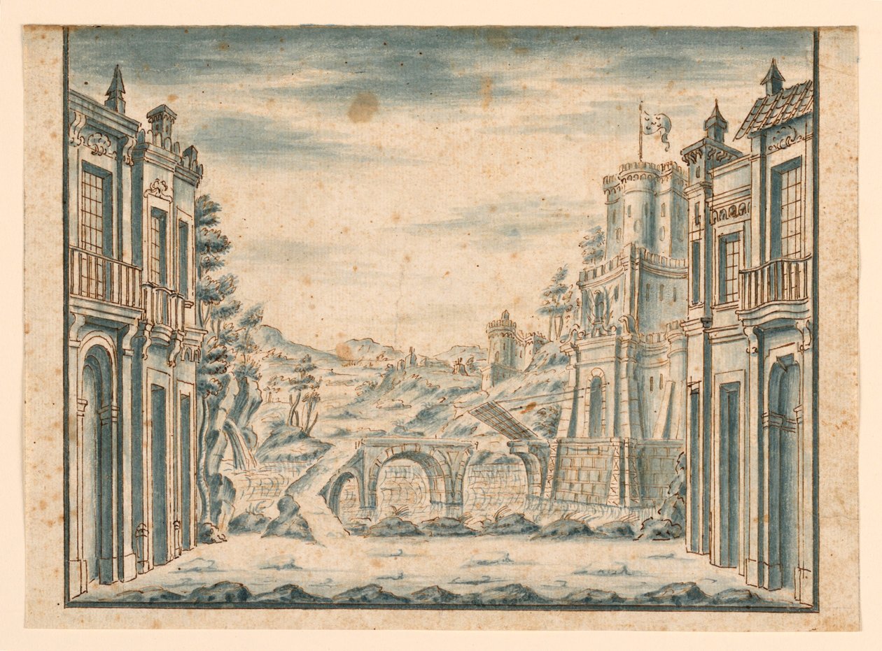 Bühnenbild, Stadtansicht von Unknown artist