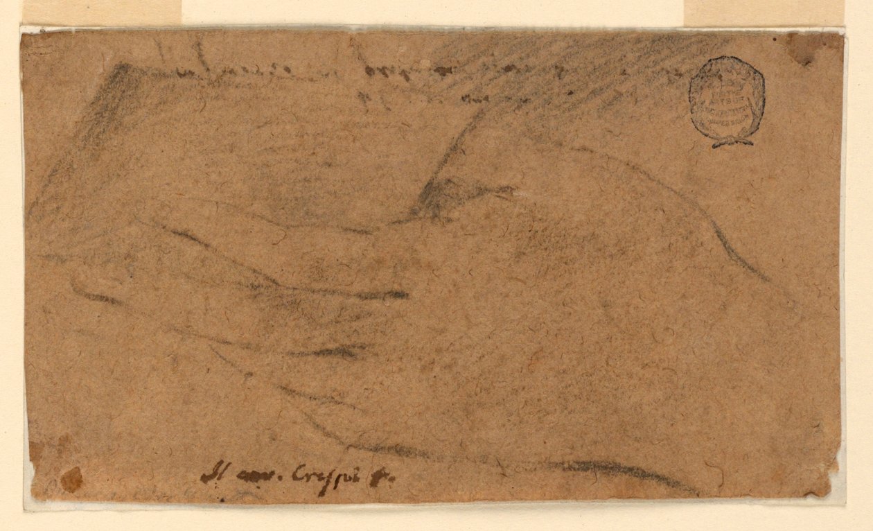 Studie: Die linke Hand einer Frau, die ein Blatt Papier hält von Unknown artist