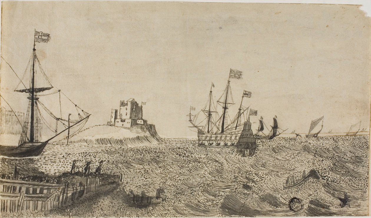 Schwedische Boote vor der Küste von Unknown artist