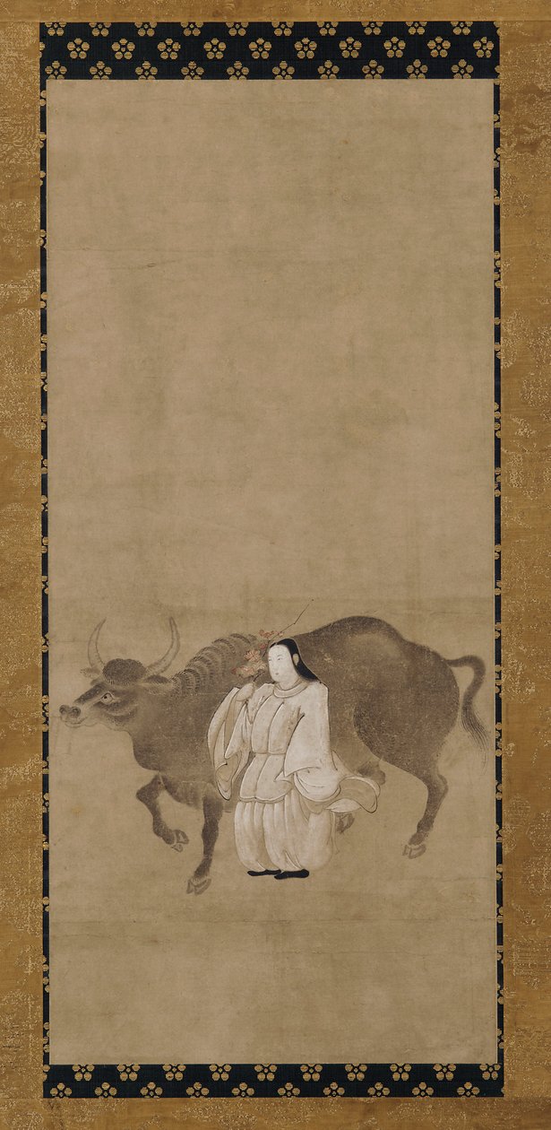 Tenjin (Sugawara no Michizane) mit einem Ochsen von Unknown artist