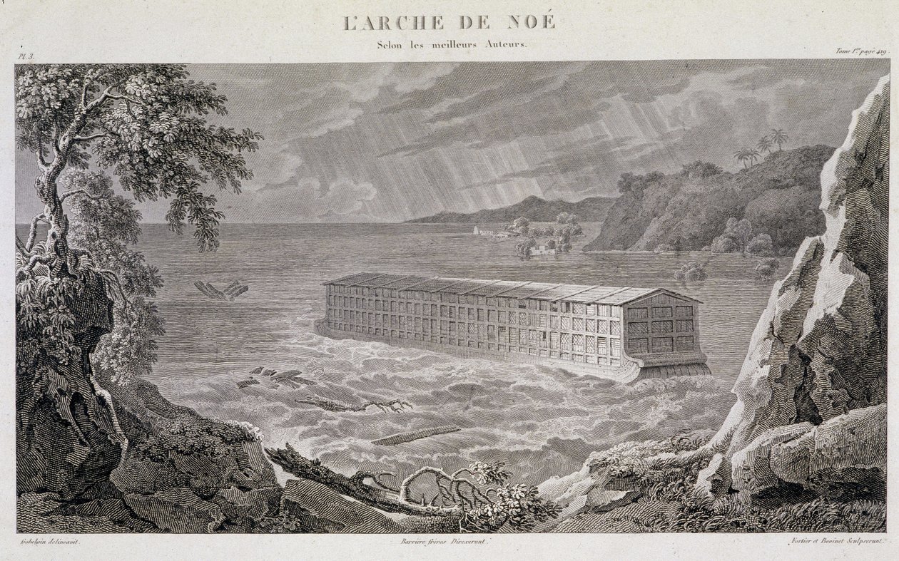 Die Arche Noah unter der Sintflut (Gravur von Fortier und Bovinet) von Unknown artist