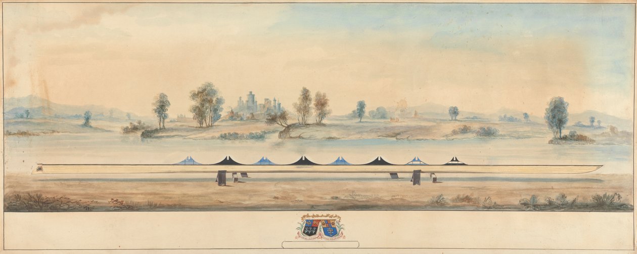 Das Eton-Boot auf dem Treidelpfad der Themse: Windsor Castle im Hintergrund von Unknown artist