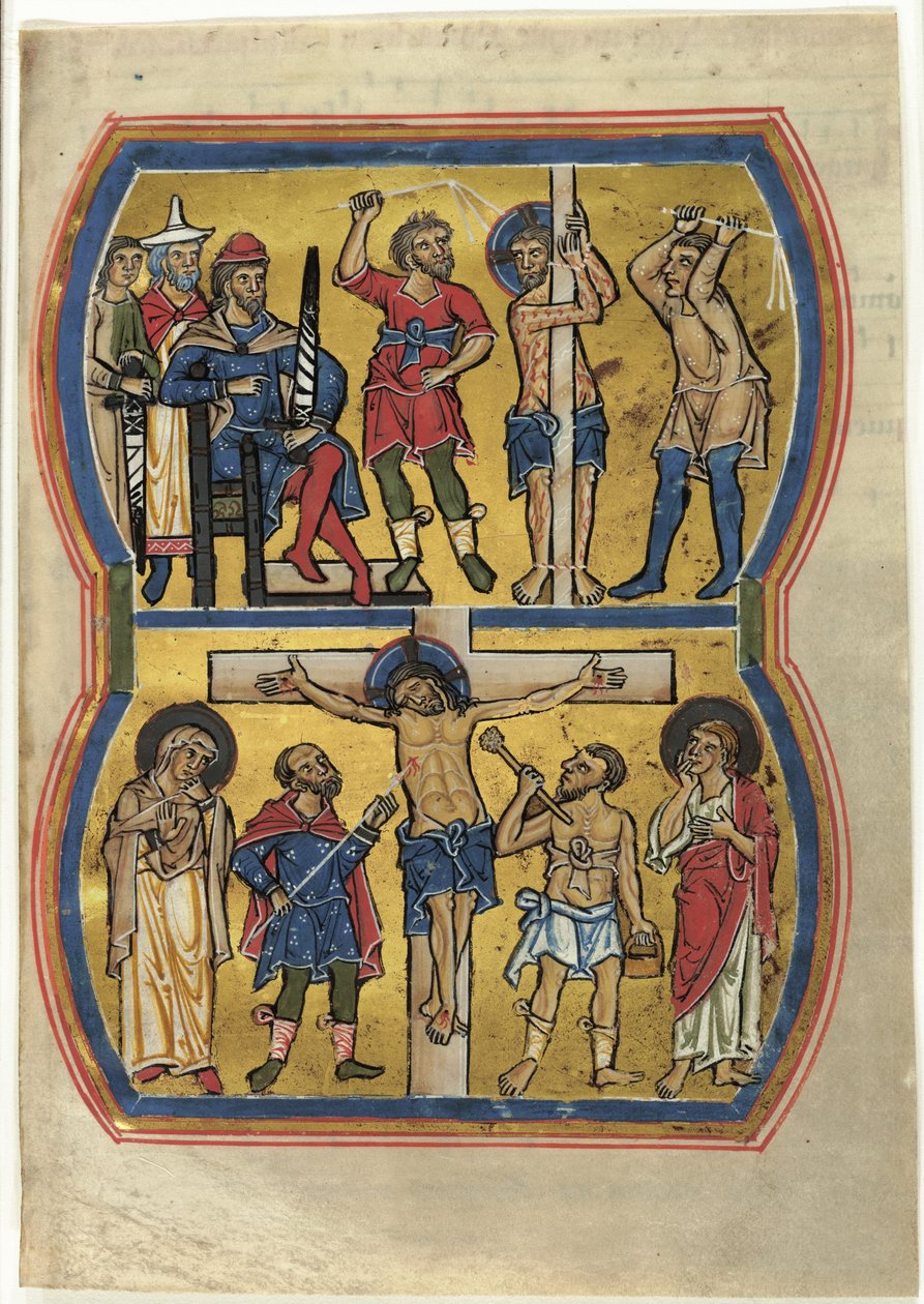 Die Geißelung und die Kreuzigung, aus einem Psalter von Unknown artist