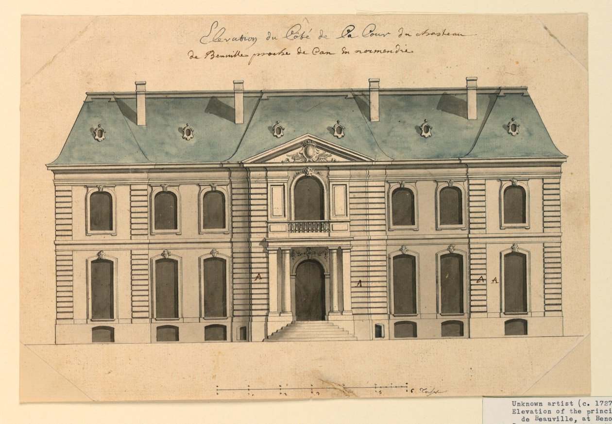 Die Vorderansicht einer Villa in Benoille von Unknown artist