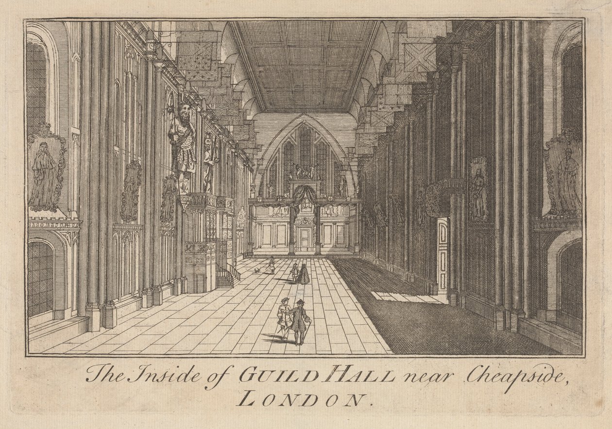 Das Innere der Guild Hall nahe Cheapside, London von Unknown artist