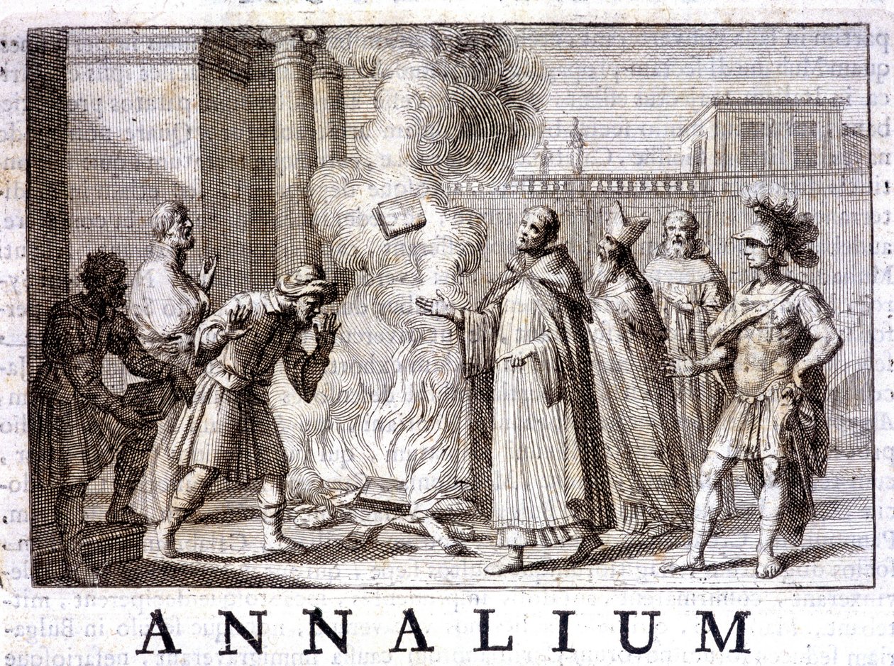 Das Wunder des Feuers der heiligen Dominika - in „Annalen des Predigerordens“ von Thomas-Marie Mamachi, Rom von Unknown artist