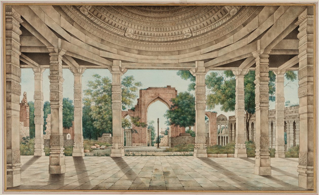 Die Moschee von Delhi und die Eiserne Säule von Unknown artist