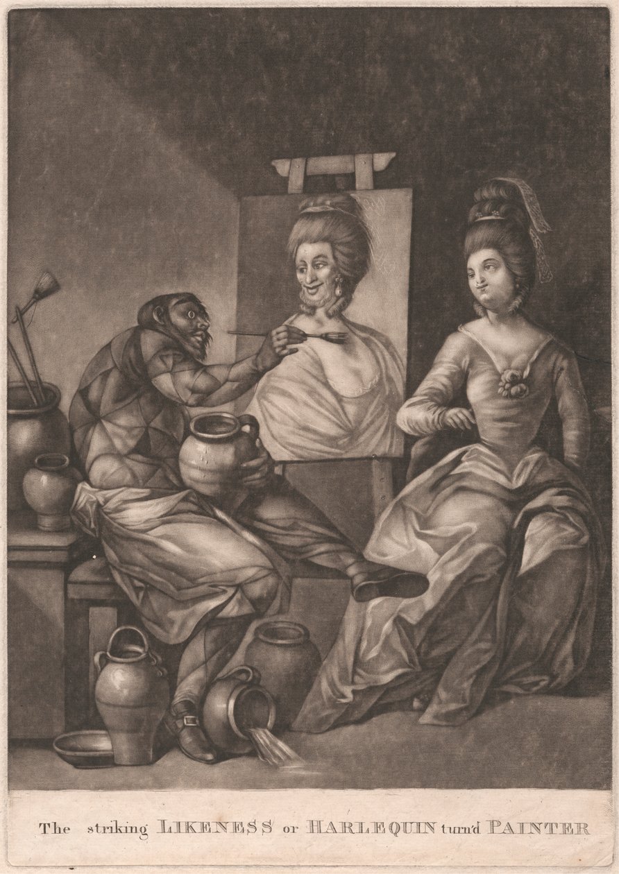 Das auffallende Ebenbild oder Harlekin wird Maler von Unknown artist