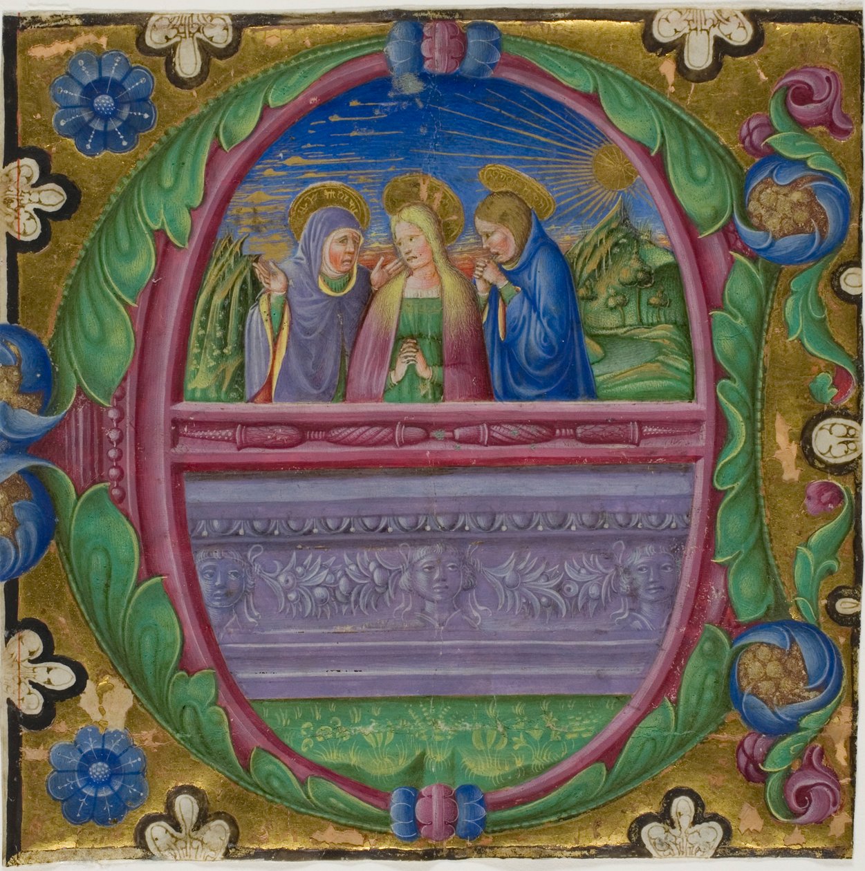 Die drei Marien am Grab in einem historierten Initial "E" aus einem Chorbuch von Unknown artist