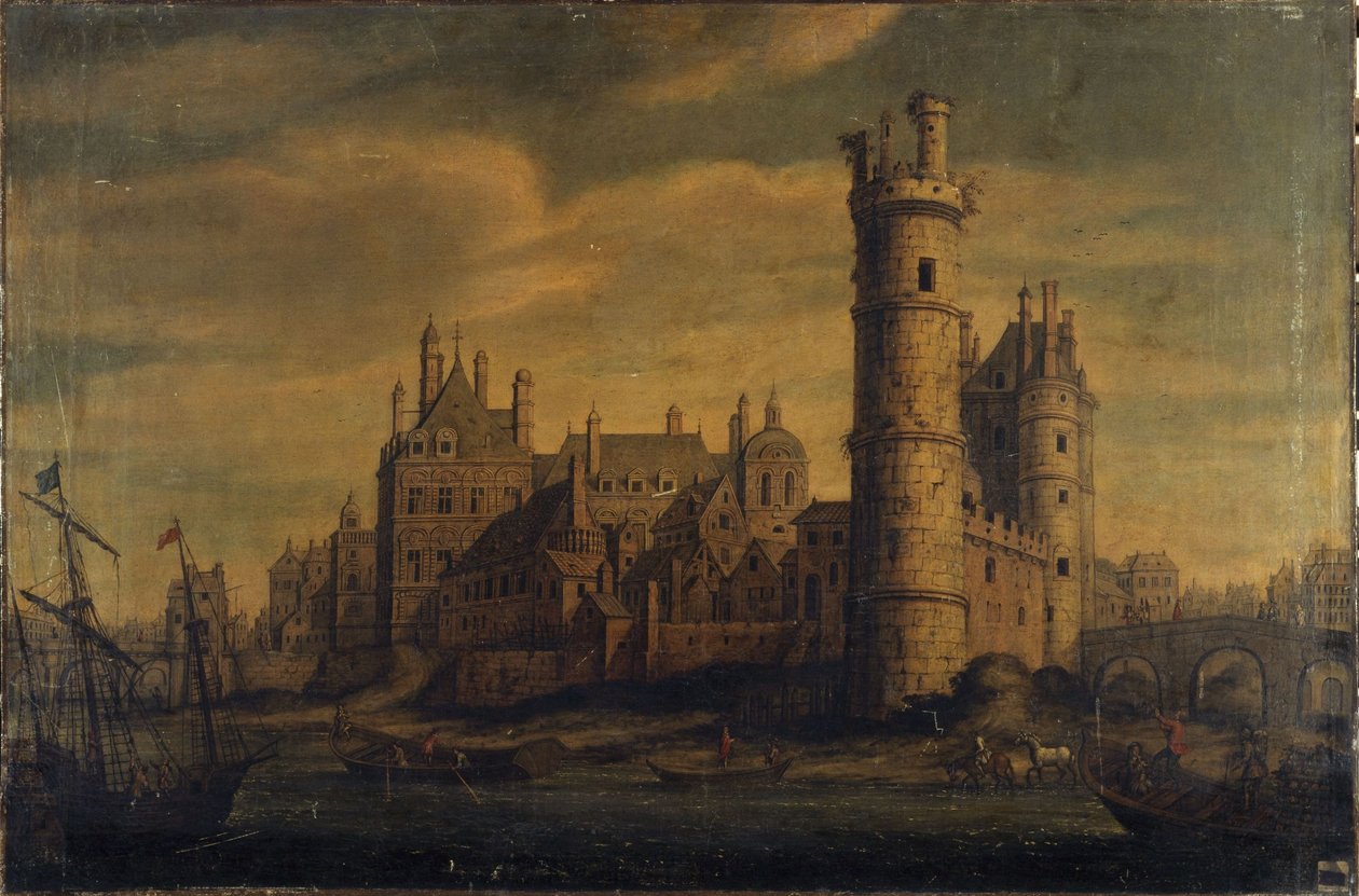 Der Turm und das Tor von Nesle, Hôtel de Nevers, um 1650 von Unknown artist