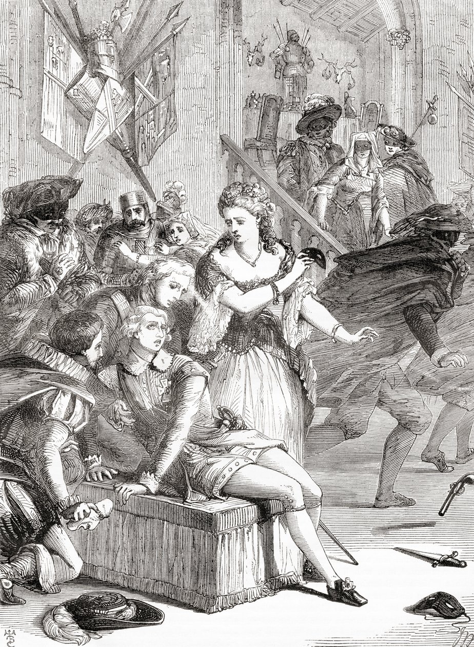 Die Ermordung von Gustav III. durch Jackob Johan Anckarström auf einem Maskenball, Stockholm, Schweden, 1792 von Unknown artist
