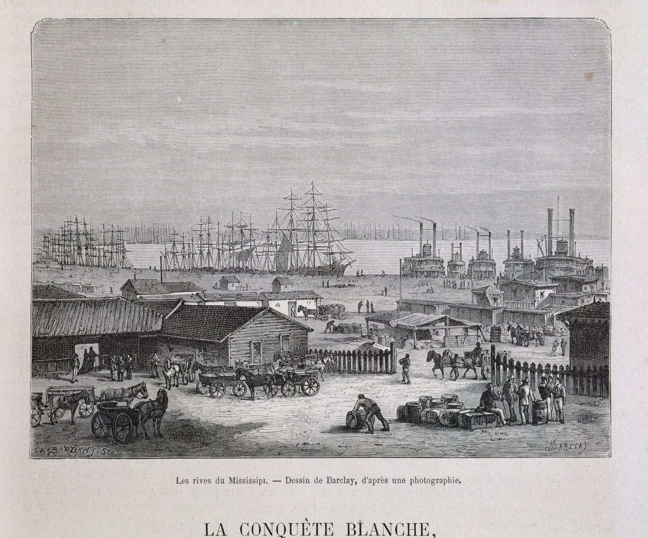 Die Ufer des Mississippi - in „Le tour du monde“, 2. Halbjahr 1876 von Unknown artist