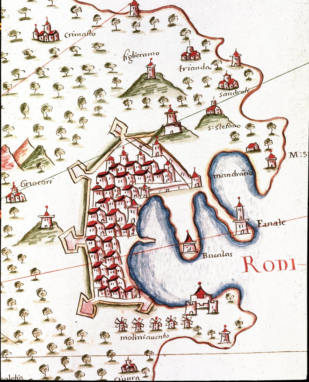 Der Hafen von Rhodos in Griechenland (Detail) von Unknown artist