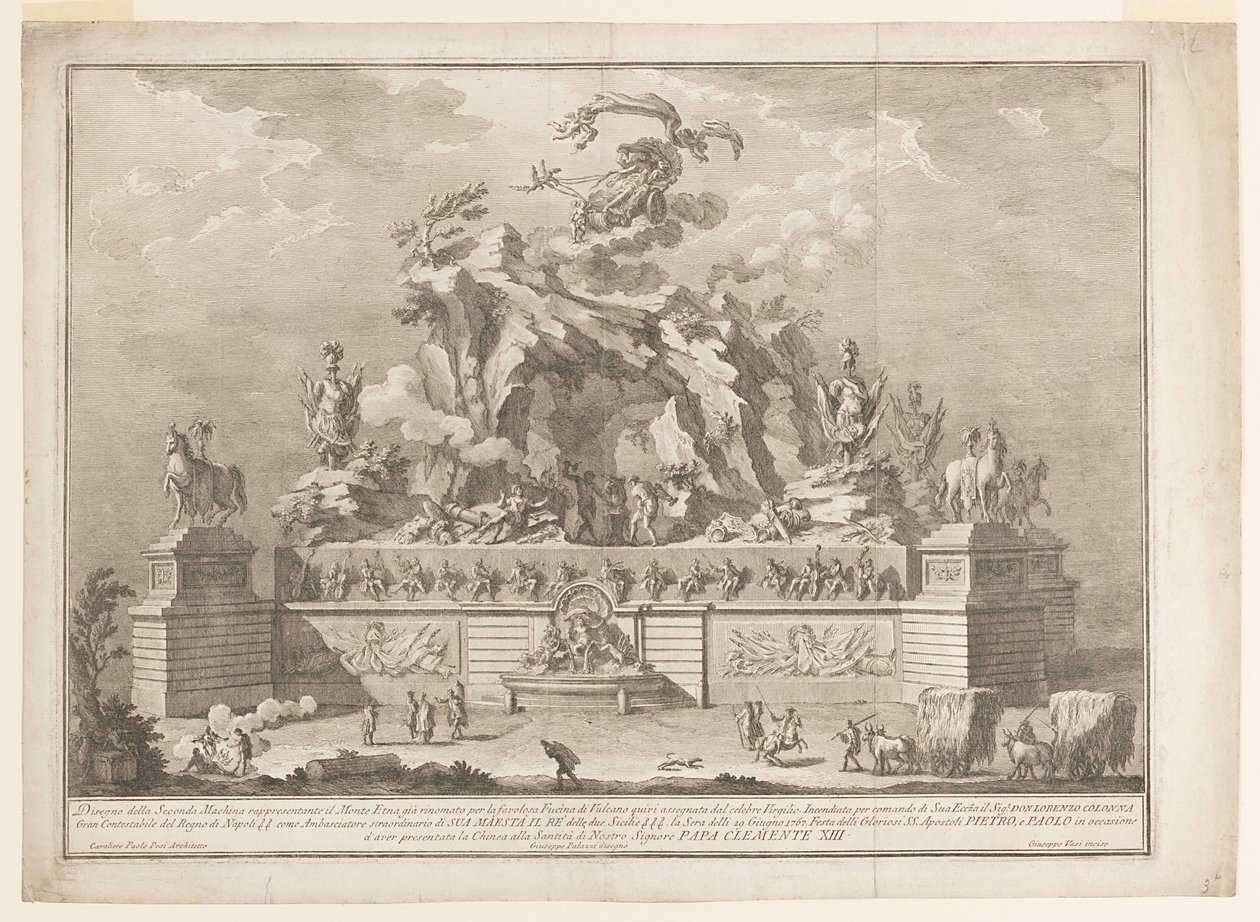Die Darstellung des Ätna mit der Schmiede des Vulkan von Unknown artist
