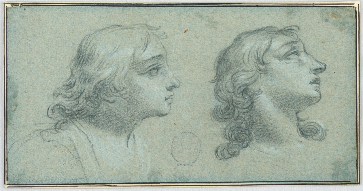 Zwei Ansichten des Kopfes eines Jugendlichen von Unknown artist