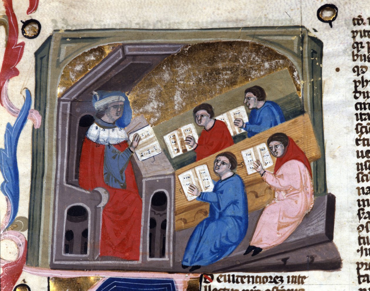 Universität. Manuskript des 14. Jahrhunderts. Biblioteca Nazionale Braidense. Mailand von Unknown artist