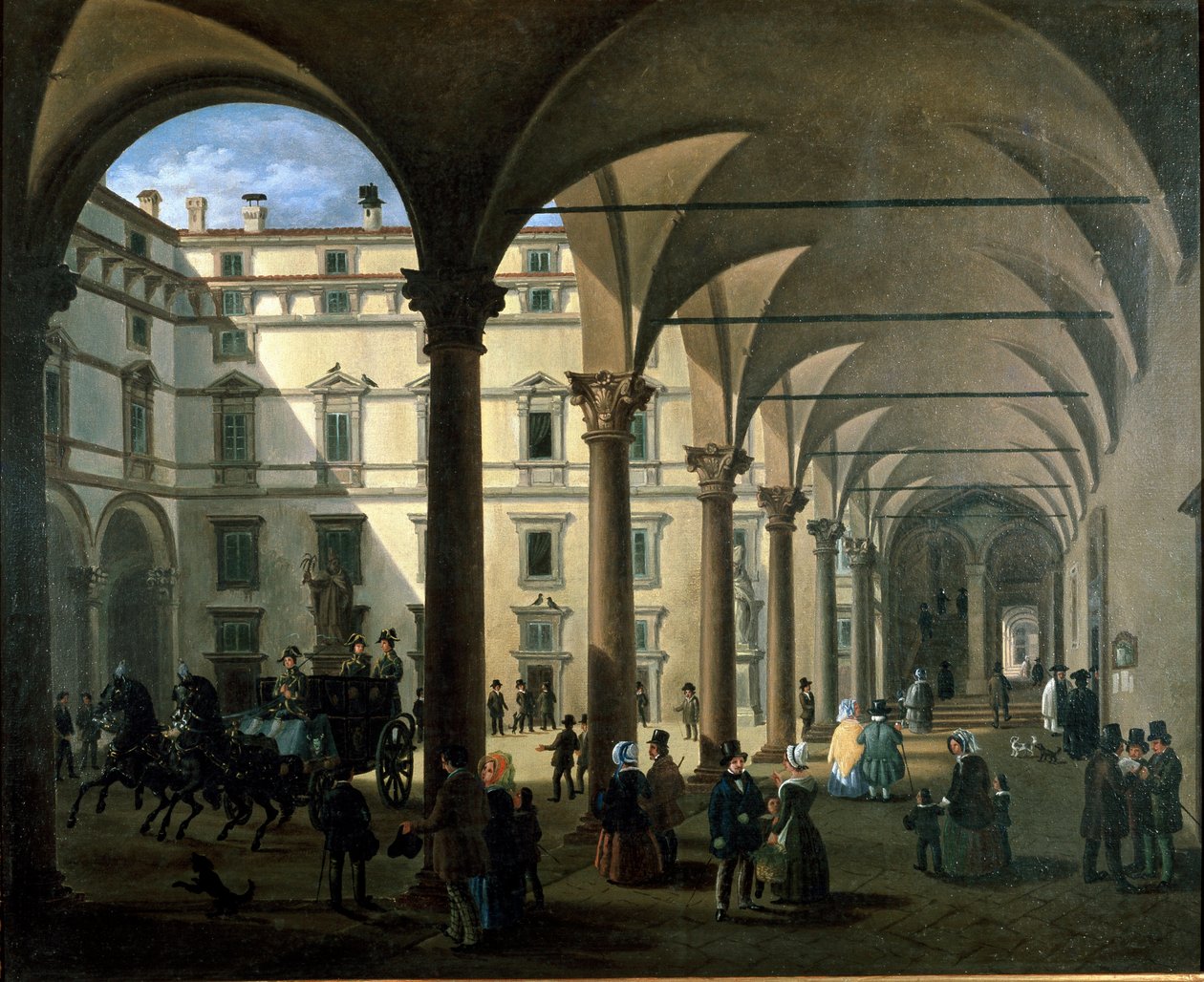 Ansicht des Arcivescovado-Hofs in Mailand von Unknown artist