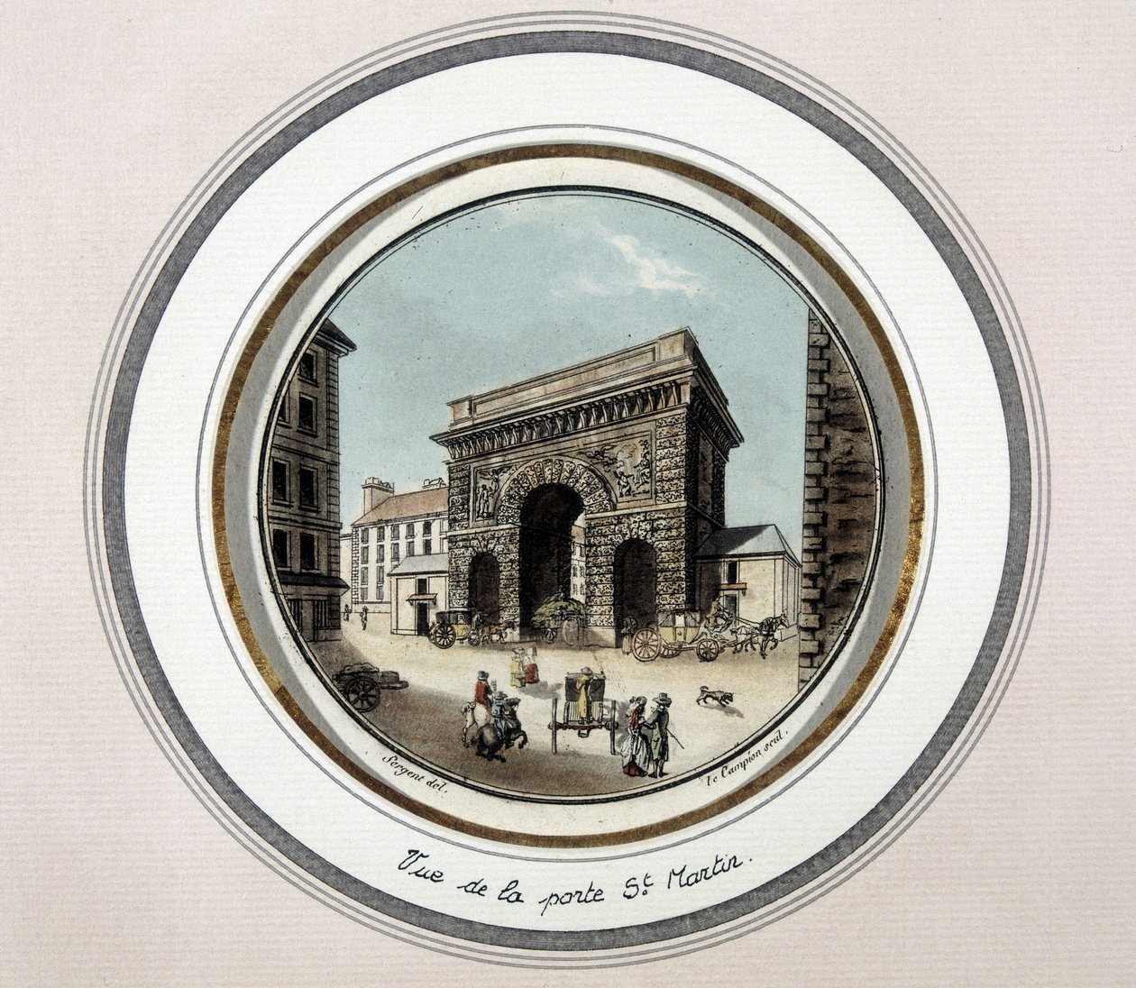 Ansicht der St. Martin-Tür - Gravur von Unknown artist