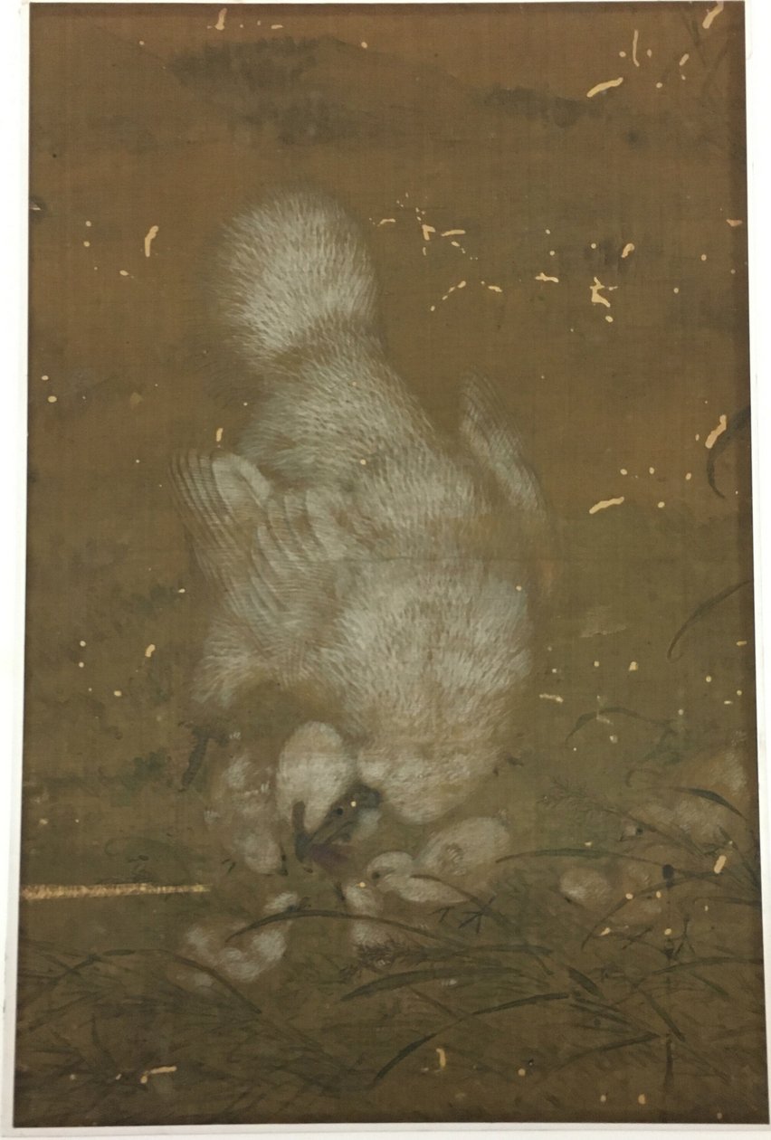 Weiße Henne und Küken von Unknown artist