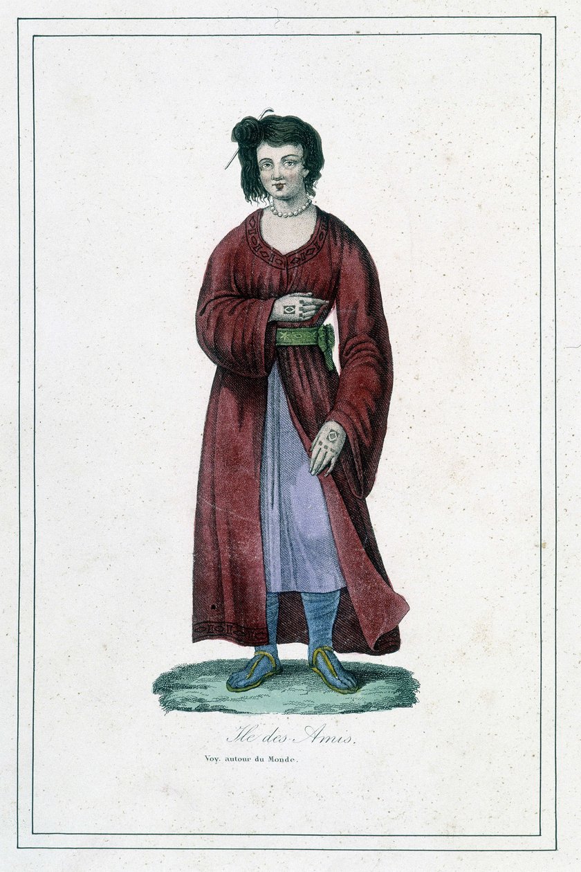 Frau von der Insel der Freunde - in „Album des voyages“ von Unknown artist