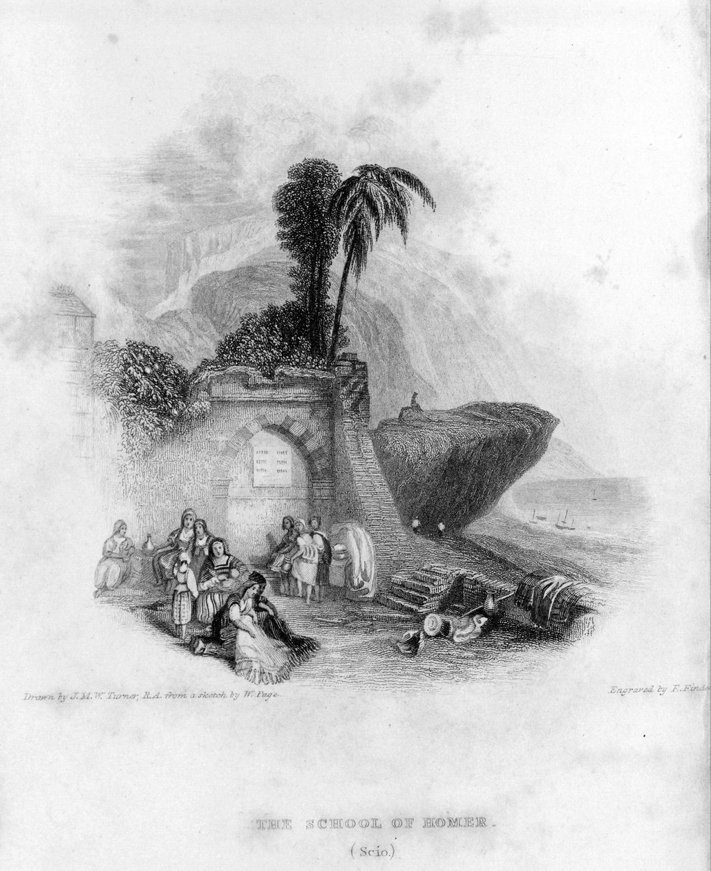Die Schule von Homer auf der griechischen Insel Chios. von Unknown artist