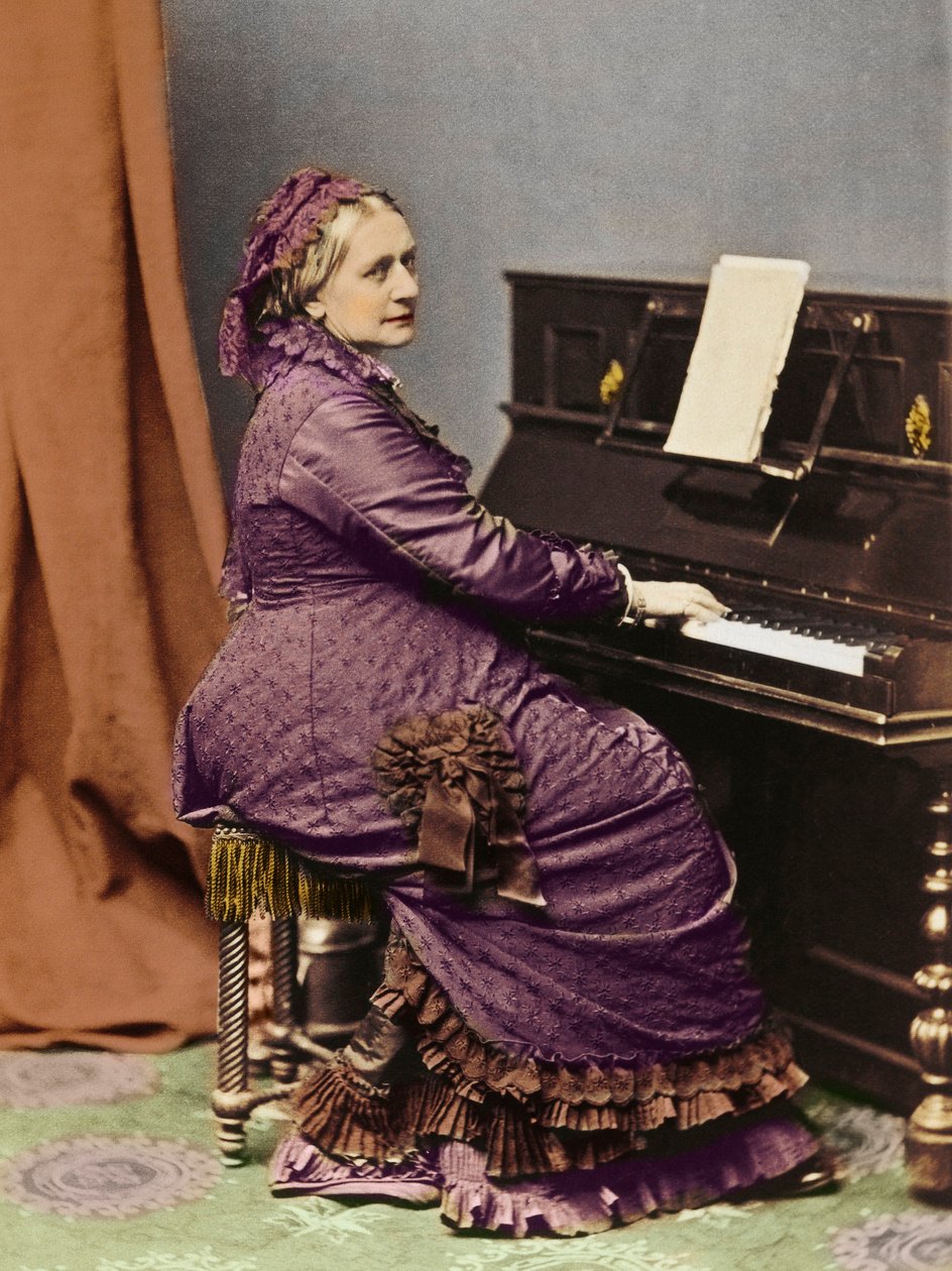 Clara Schumann (1819-1896), deutsche Pianistin und Komponistin, am Klavier - Porträt von Clara Schumann (1819-1896), deutsche Pianistin und Komponistin, Ehefrau von Robert Schumann von Unknown photographer