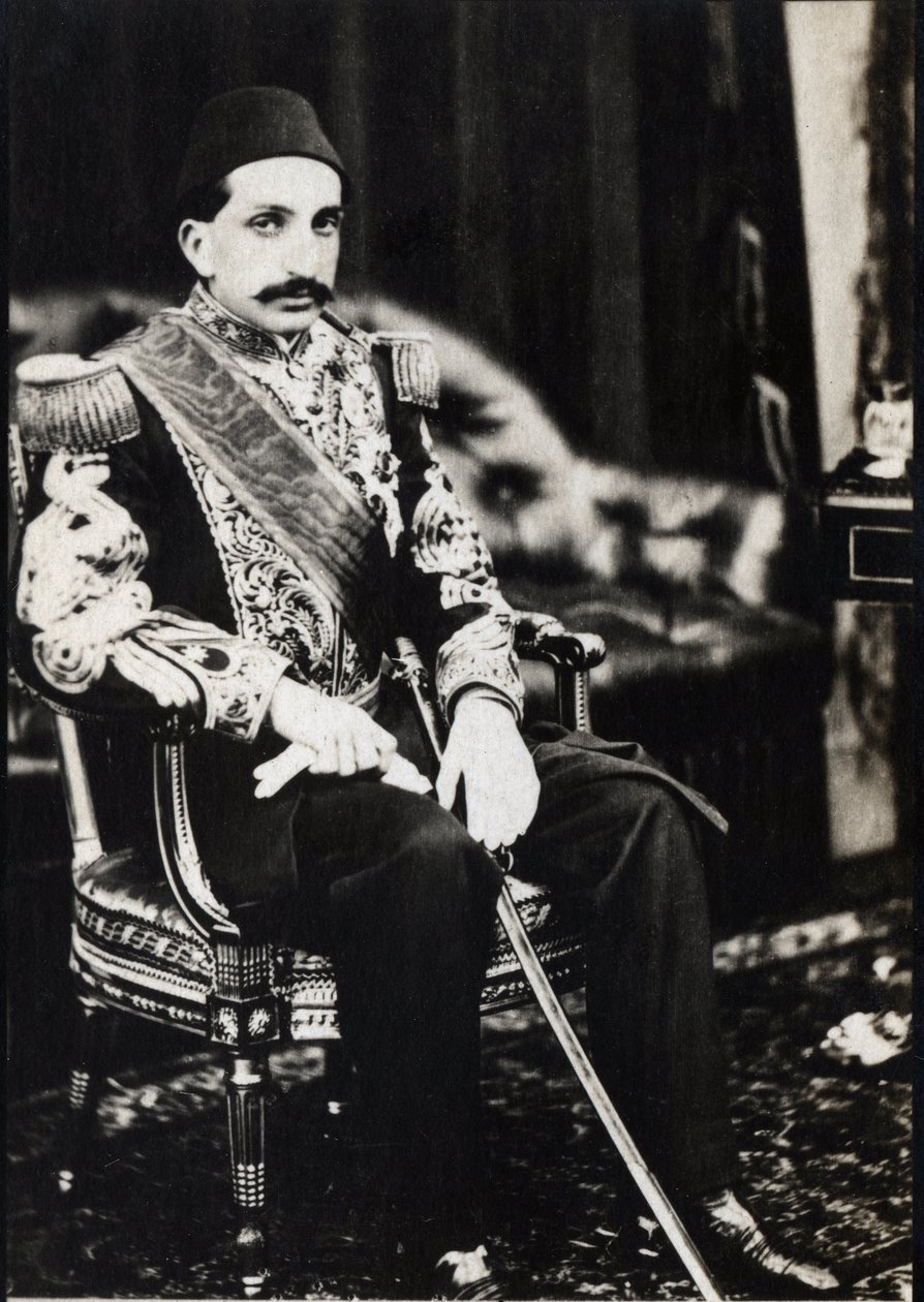 Porträt von Abdulhamid II. (1842-1918), Sultan des Osmanischen Reiches (s/w Foto) von Unknown photographer