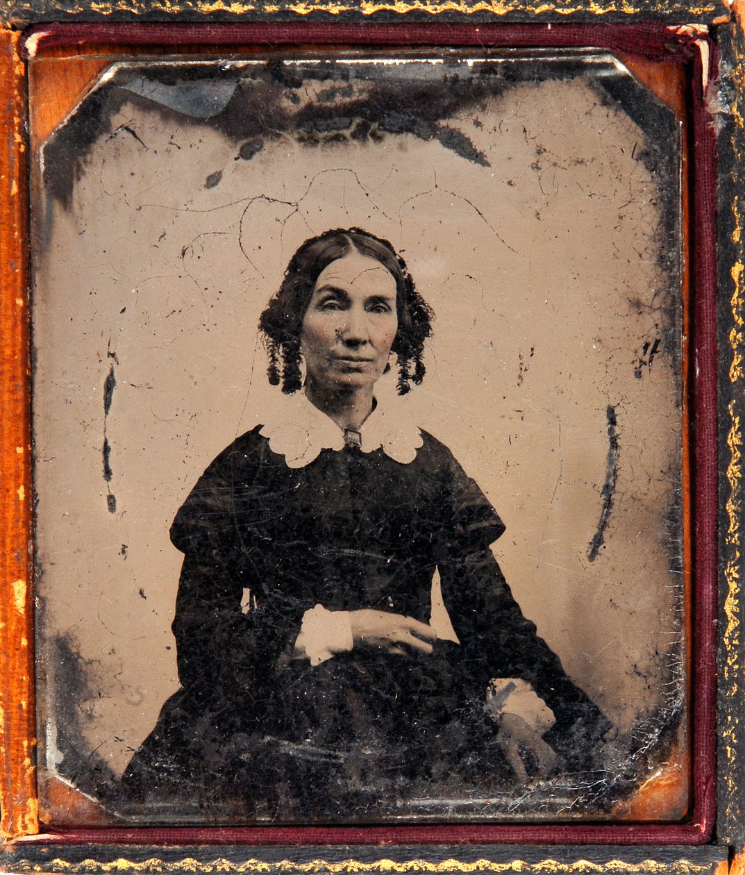 Porträt einer Frau. Daguerreotypie (Daguerre) unter Rahmen um 1850. von Unknown photographer