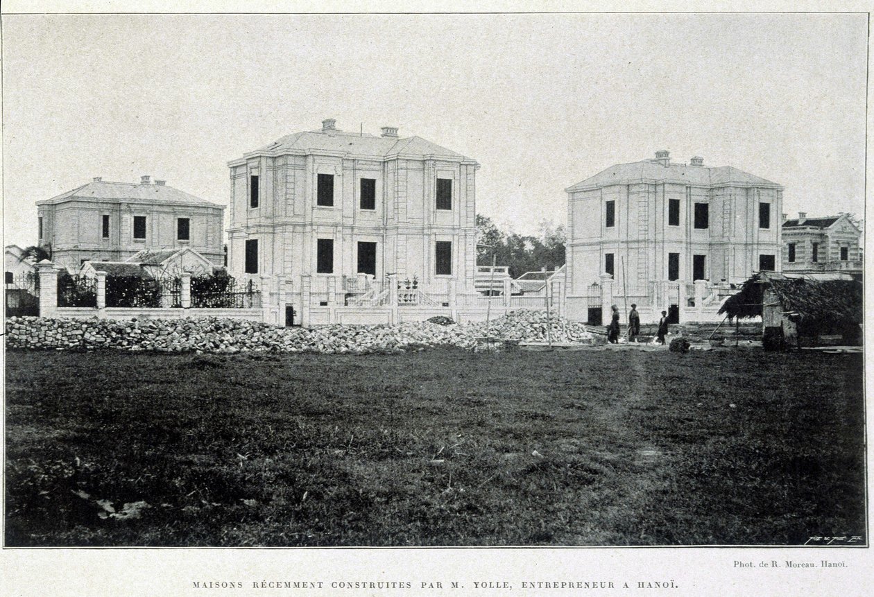 Stadthäuser in Hanoi, gebaut von Unternehmer Yolle, „Le Tonkin in 1900“ von Robert Dubois von Unknown photographer