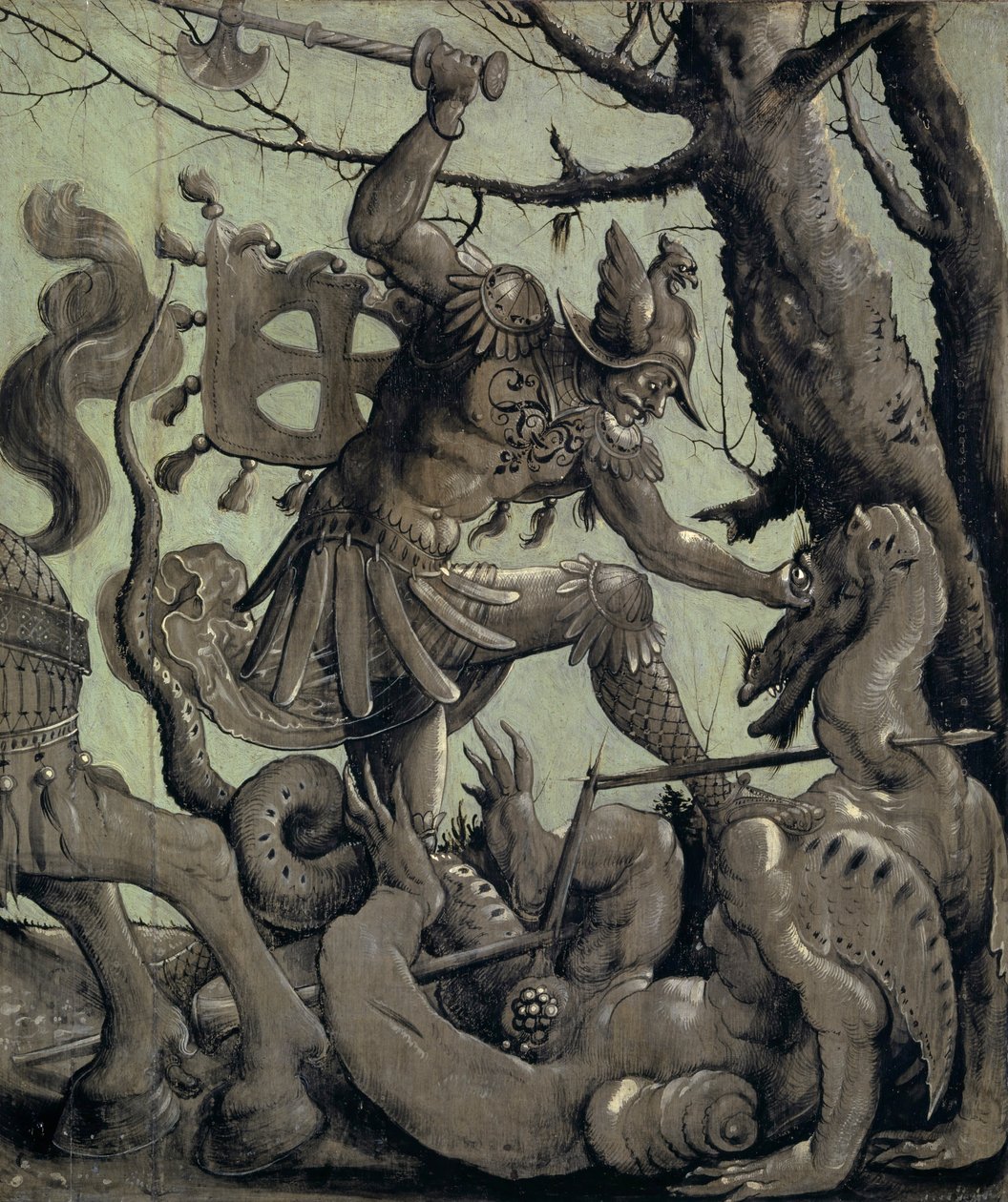 Der heilige Georg kämpft gegen den Drachen, ca. 1520 von Urs Graf