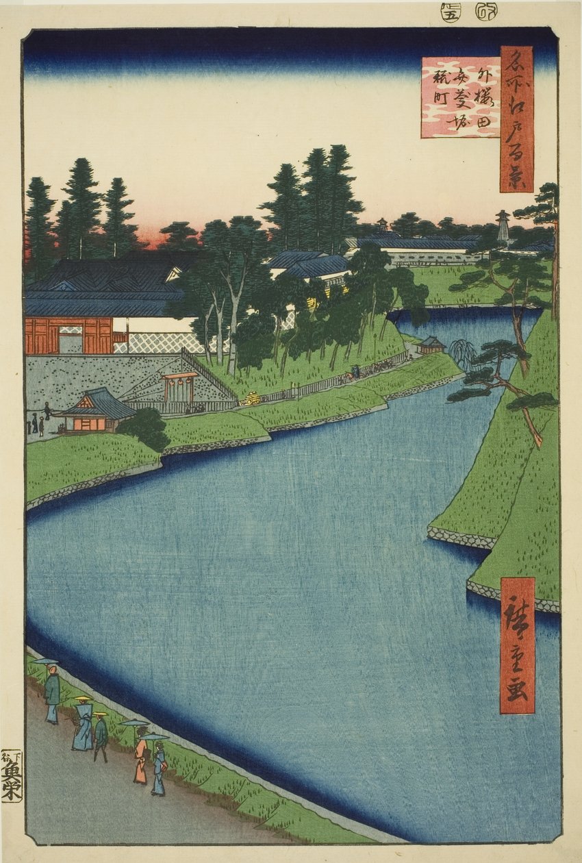 Benkei-Graben von Soto-Sakurada nach Kojimachi, aus der Serie "Hundert berühmte Ansichten von Edo" von Utagawa Hiroshige