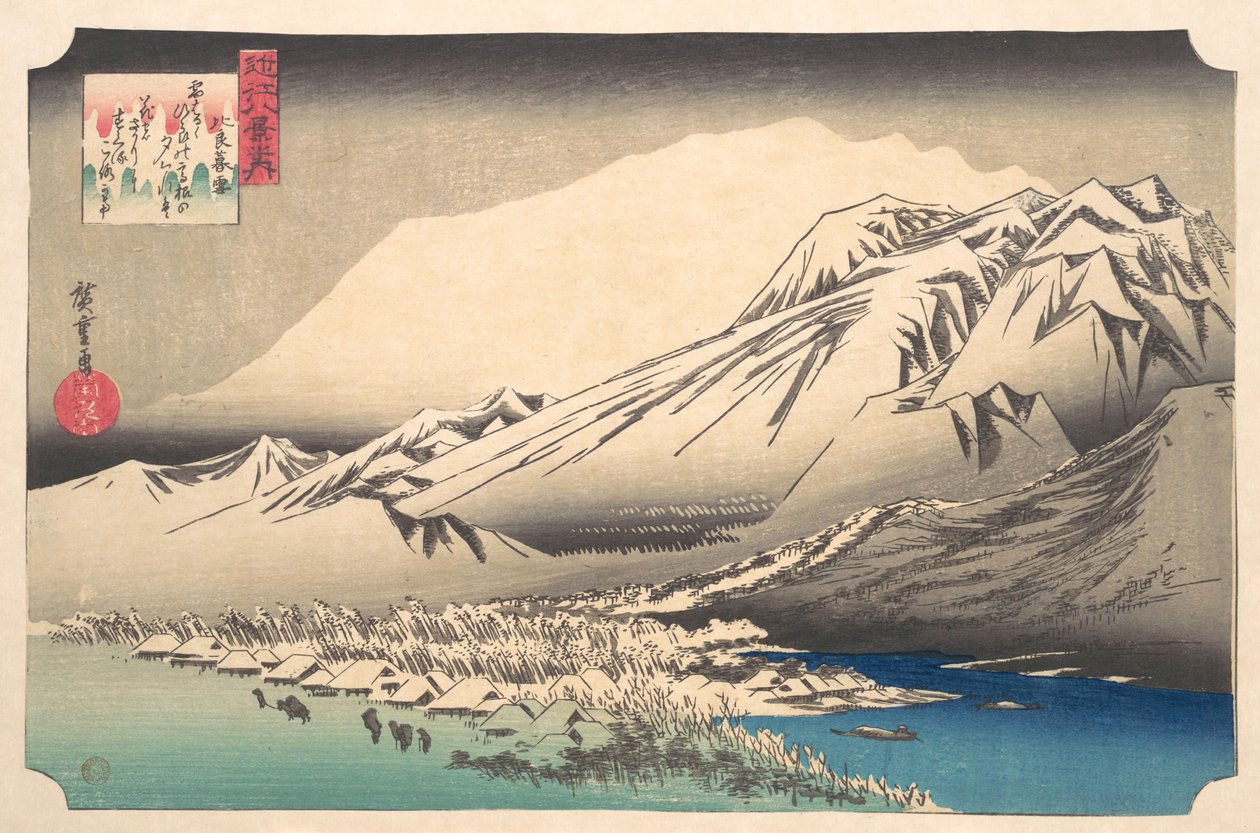 Abendschnee auf Hira, Biwa-See von Utagawa Hiroshige