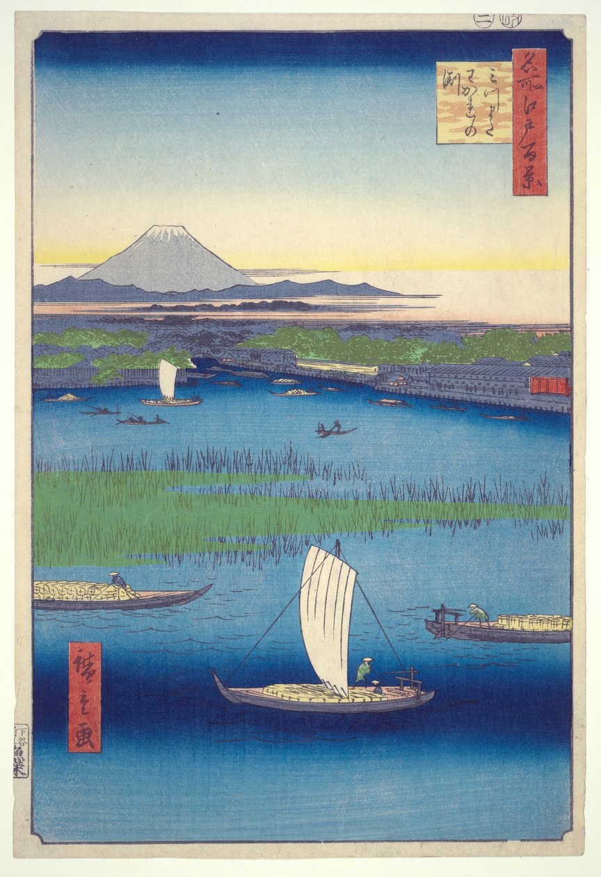 Abschied am Mitsumata-Gabelung, aus der Serie Einhundert berühmte Ansichten von Edo von Utagawa Hiroshige