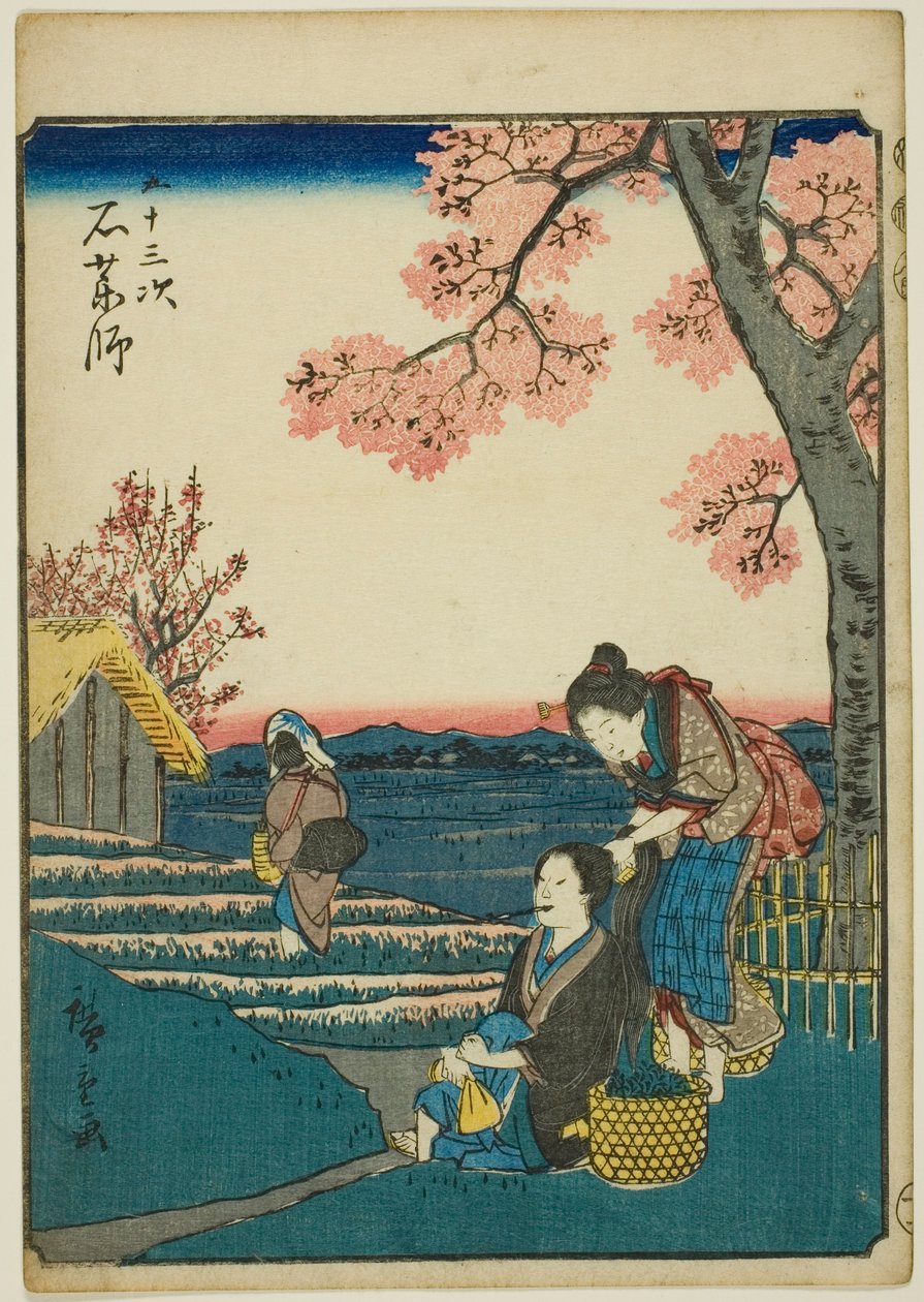 Ishiyakushi, aus der Serie "Dreiundfünfzig Stationen des Tokaido" von Utagawa Hiroshige