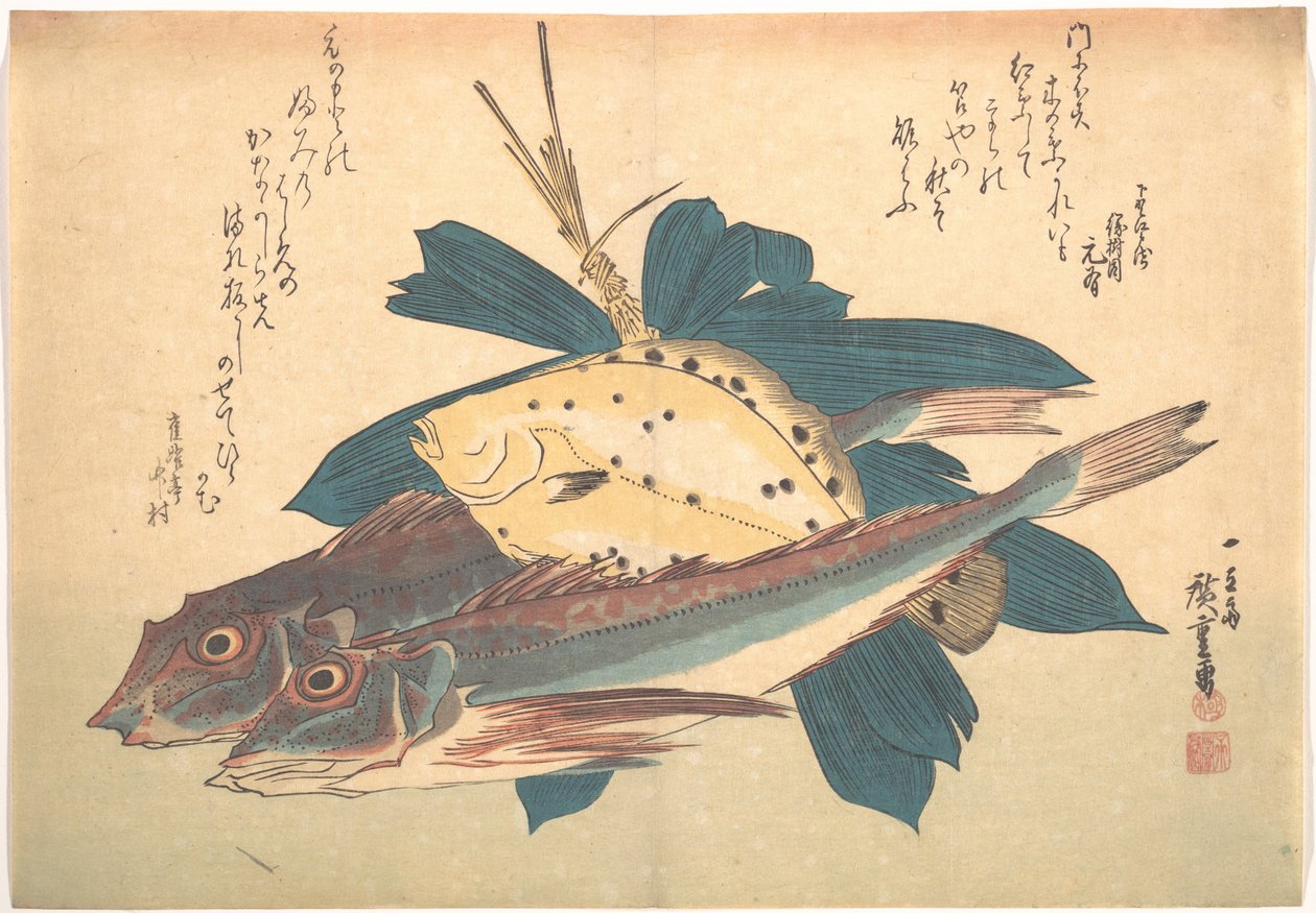 Kanagashira und Karei Fisch, aus der Serie Uozukushi (Jede Fischart) von Utagawa Hiroshige