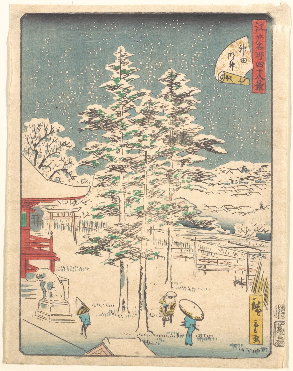 Kanda-Tempel im Schnee von Utagawa Hiroshige
