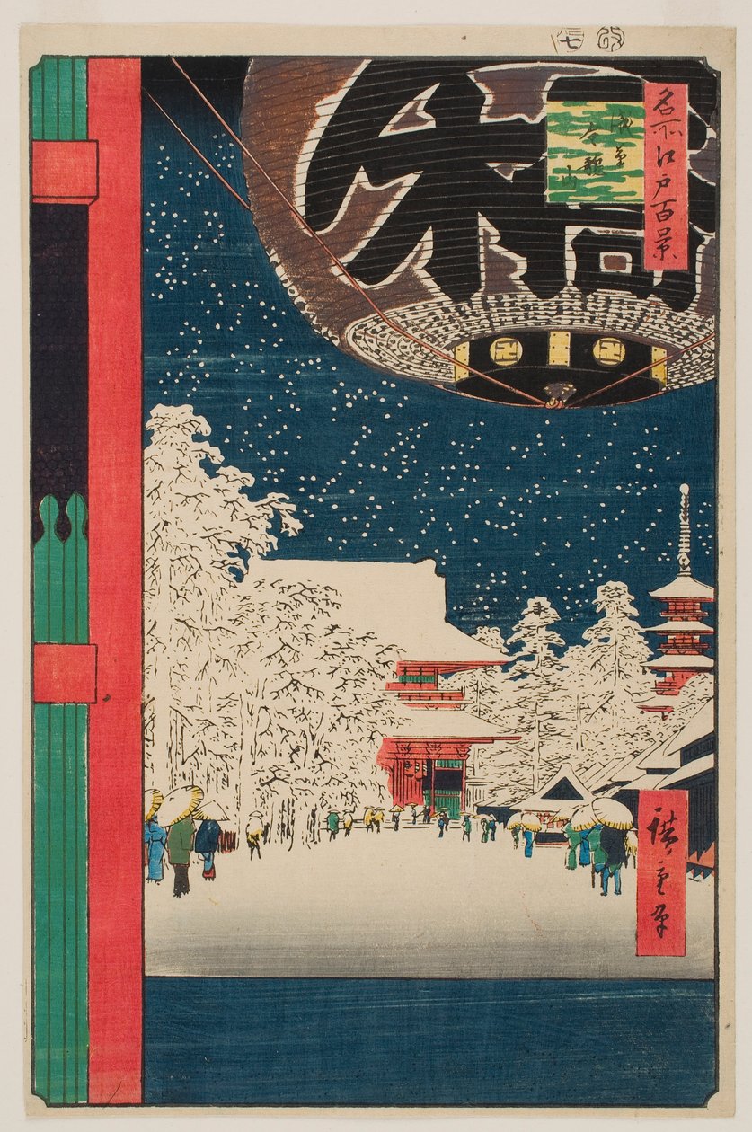 Kinryūzan-Tempel, Asakusa, aus der Serie „Hundert berühmte Ansichten von Edo“ von Utagawa Hiroshige