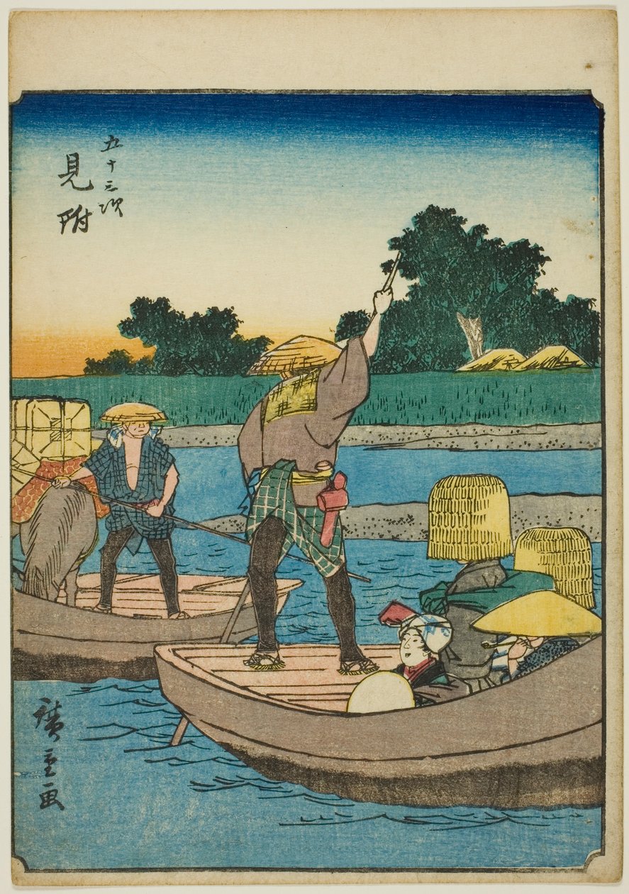 Mitsuke, aus der Serie "Dreiundfünfzig Stationen des Tokaido" von Utagawa Hiroshige