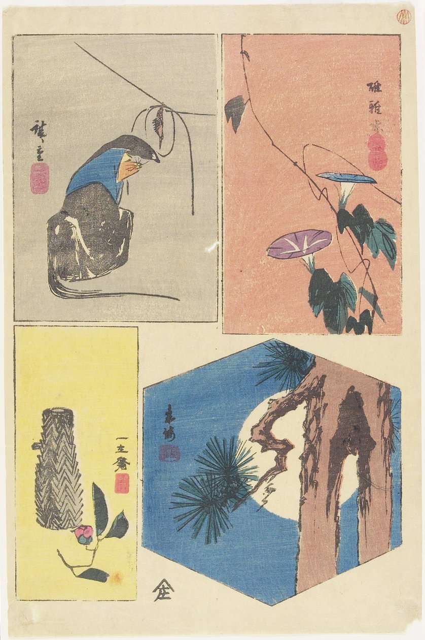 Gemischter Druck der berühmten Ansichten von Edo, ca. 1857 von Utagawa Hiroshige