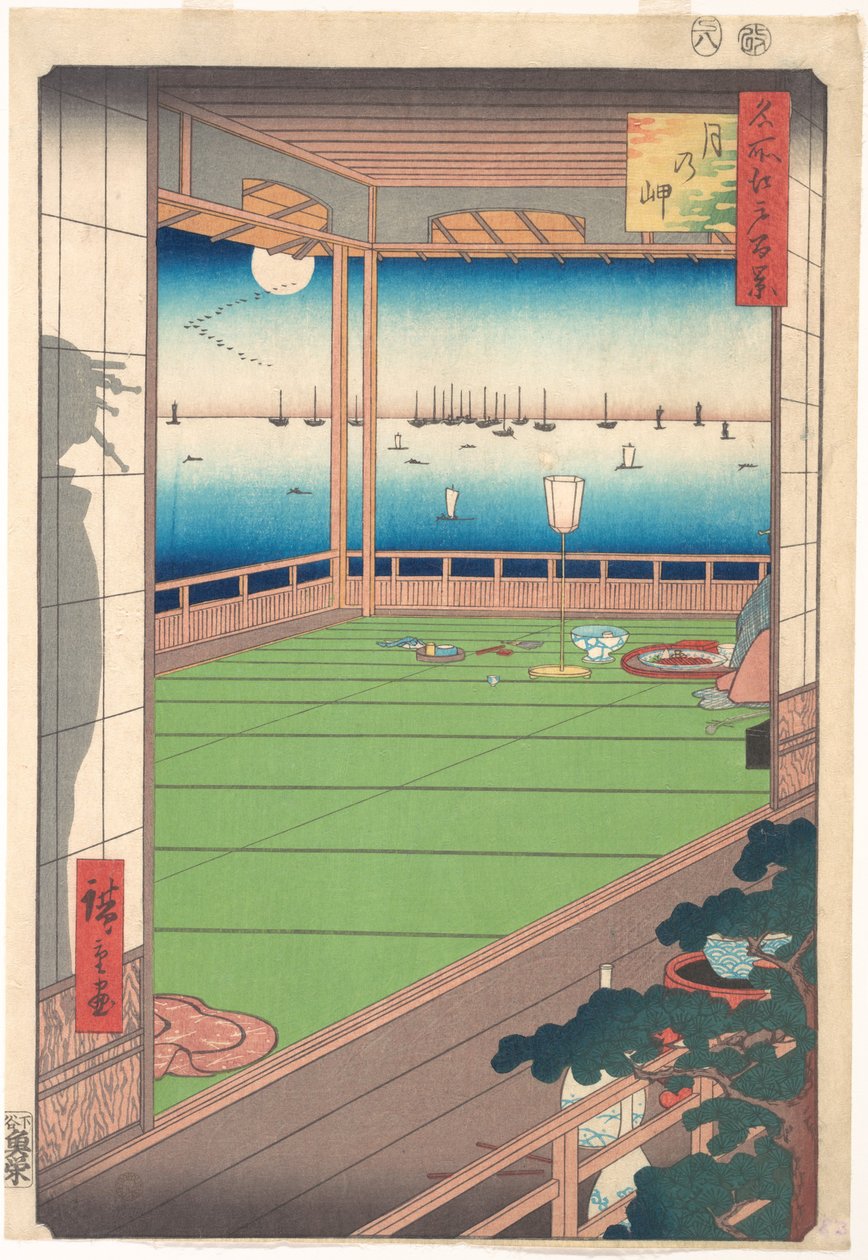 Mondbetrachtungsort (Tsuki no Misaki), aus der Serie Hundert berühmte Ansichten von Edo (Meisho Edo Hyakkei) von Utagawa Hiroshige