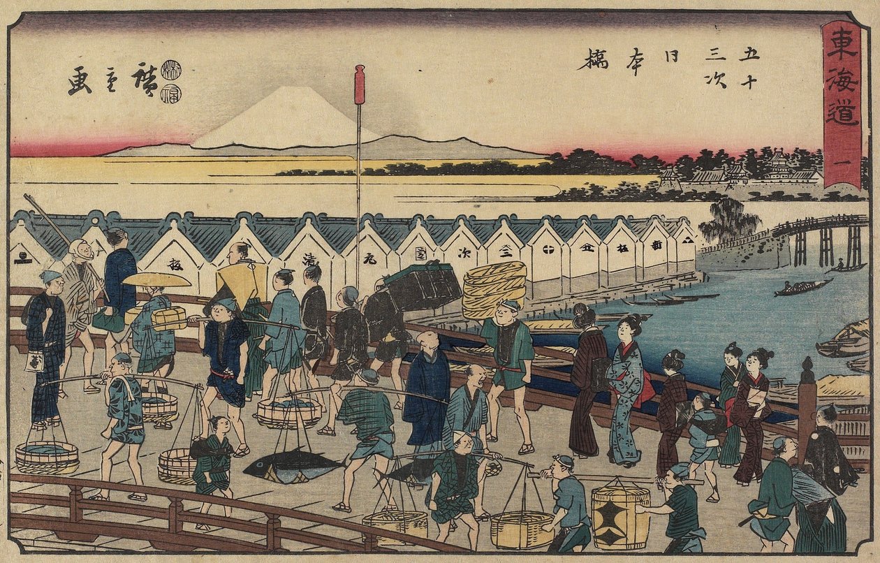 Nihonbashi-Brücke, 1847-1852 von Utagawa Hiroshige