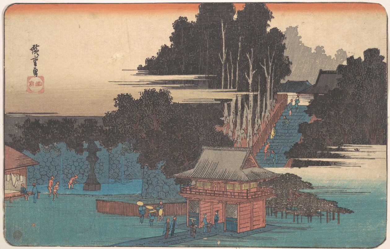 Pilger am Fudo-Schrein, Meguro von Utagawa Hiroshige