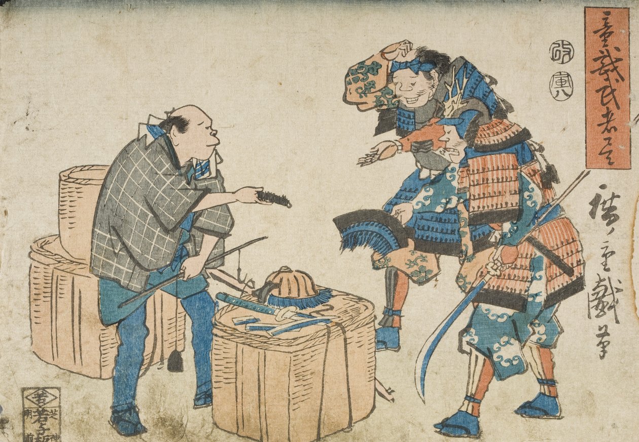 Verkauf von Rüstungen an einen Schrotthändler von Utagawa Hiroshige