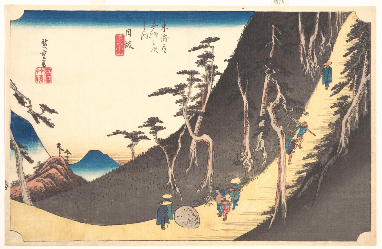 Station sechsundzwanzig: Nissaka, Sayo no Nakayama, aus den Dreiundfünfzig Stationen des Tokaido von Utagawa Hiroshige